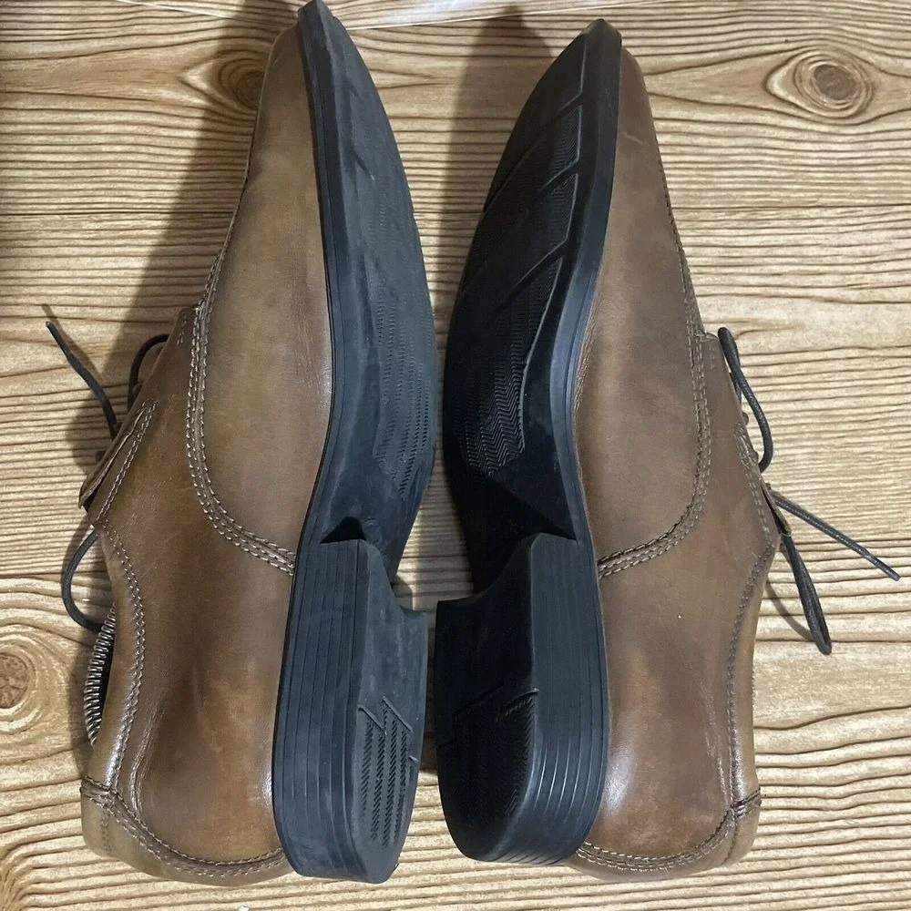 Clarks Oxford Shoes Men's 9M Tilden Walk Dress Business Casual Tan Leather